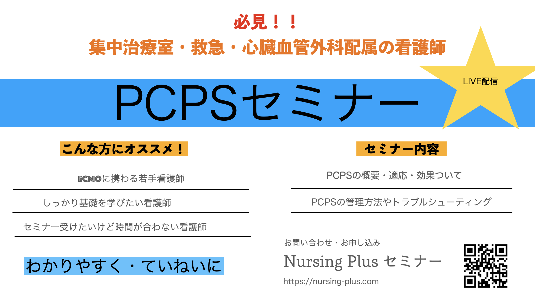 【PCPS/ECMO】はじめの一歩！これだけ押さえて知ってほしいセミナー
