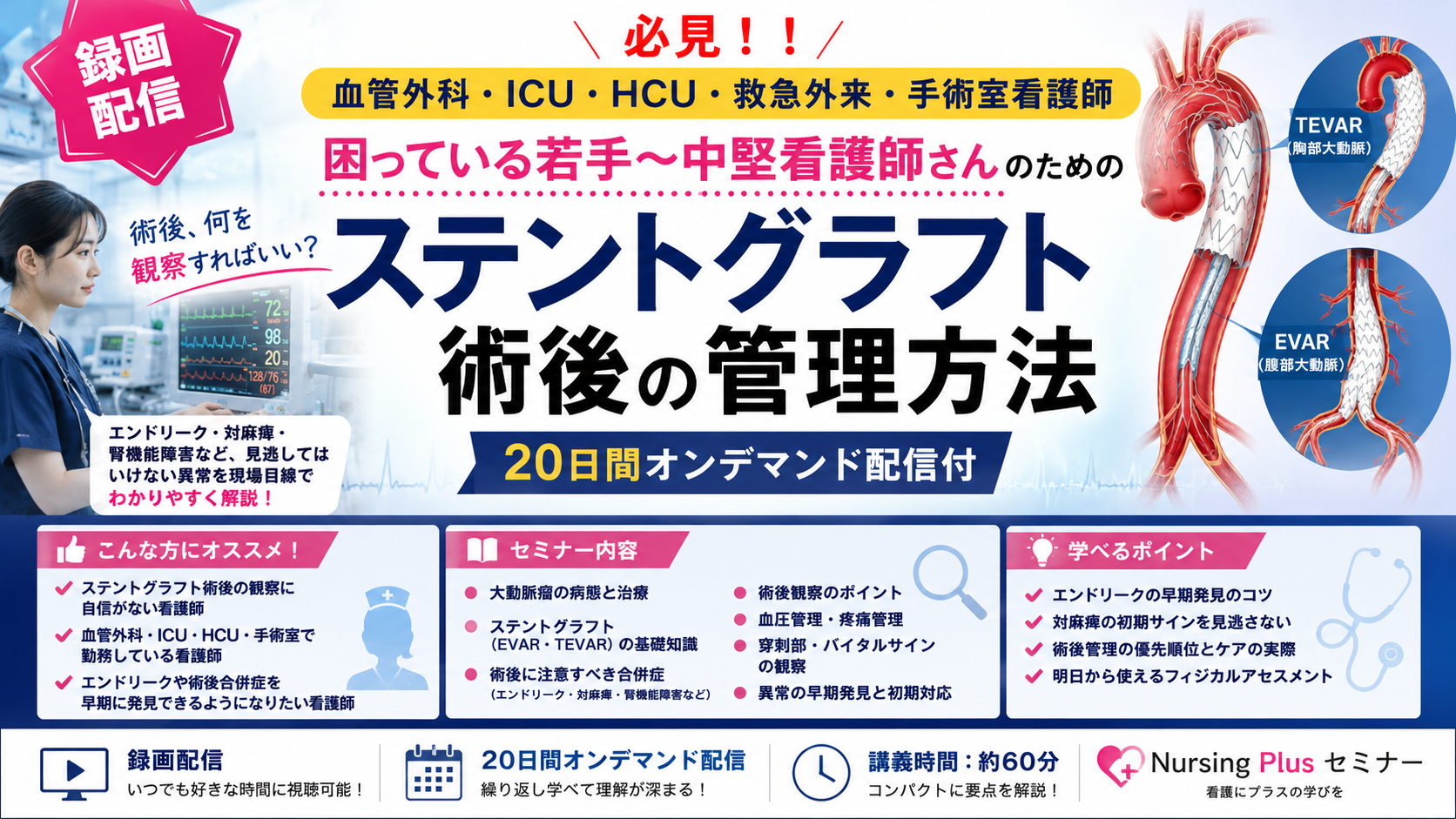 「困っている若手～中堅看護師さんのための ステントグラフト術後の管理方法」